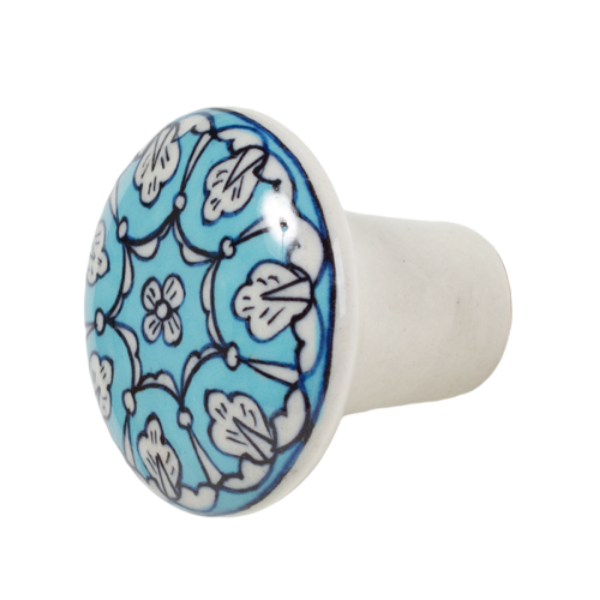 Picture of DOOR KNOB - HAND PAINTED CERAMIC BLUE