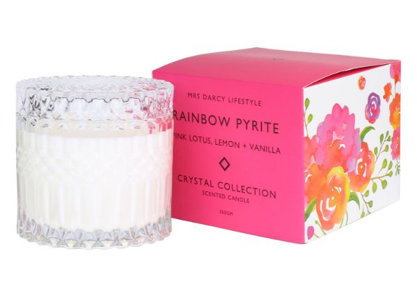 Picture of Mrs Darcy Candle - Rainbow Pyrite 350g
