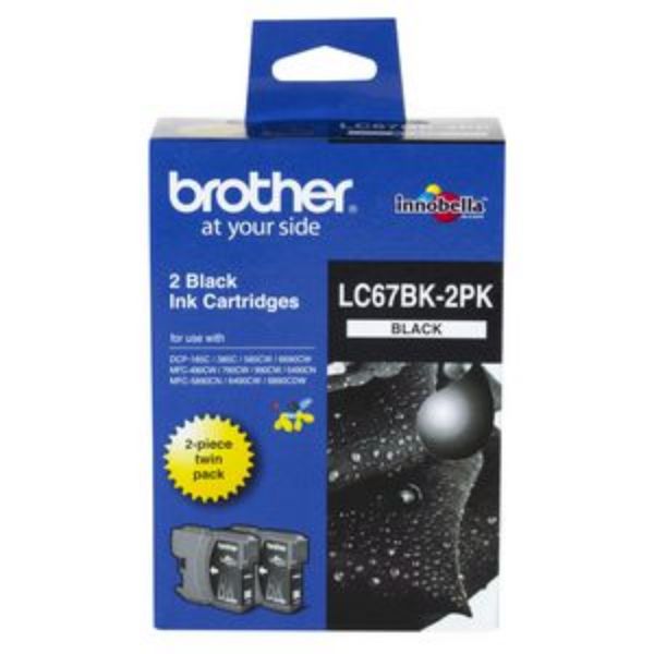 Picture of BROTHER LC-67 BLACK TWIN PACK