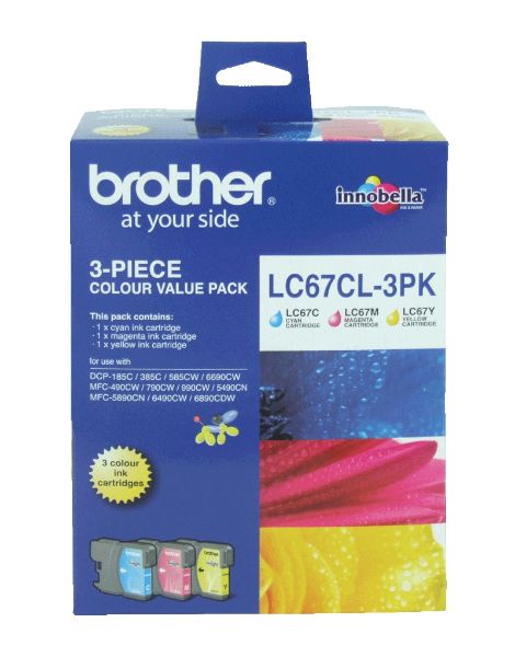 Picture of BROTHER LC67 CMY COLOUR PACK