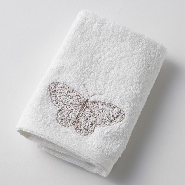 Picture of FACE WASHER - BUTTERFLY DIAMONTE EMBROID