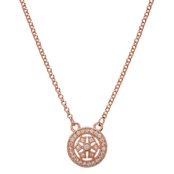 Picture of Sybella Jewellery Antique Rose Gold cz Pendant Necklace