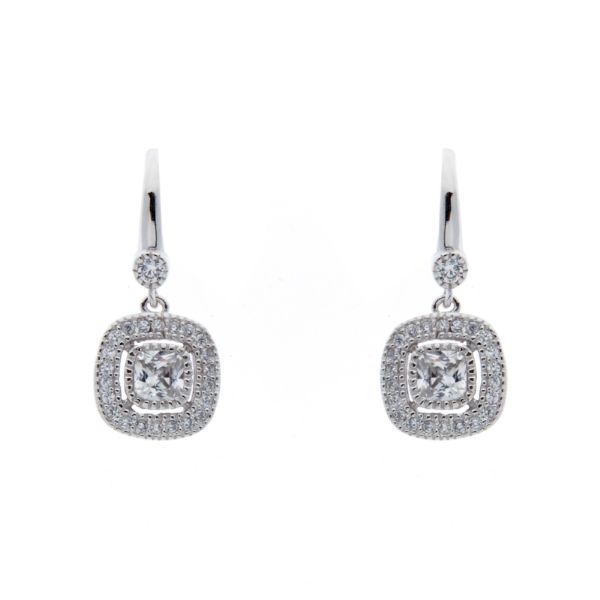 Picture of Sybella Jewellery Rhodium Square Silver Earrings