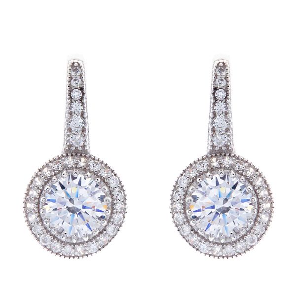 Picture of Sybella Jewellery Rhodium Micro Pave Claear Earrings