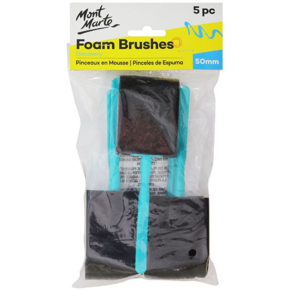 Picture of Mont Marte Foam Hobby Brush 50mm 5pce Poly Bag