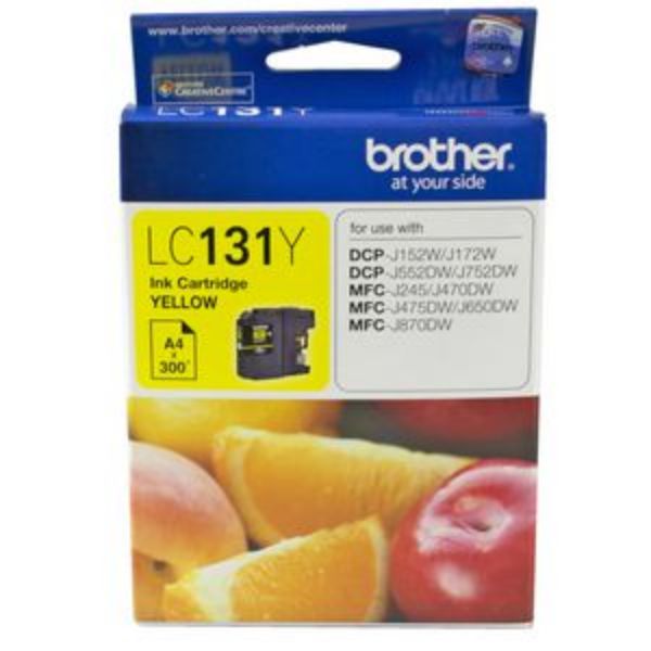 Picture of BROTHER LC-131 YELLOW INK CARTRIDGE