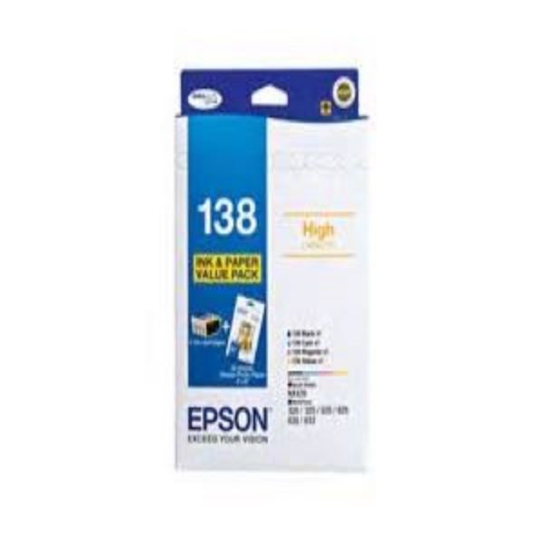 Picture of Epson 138 Bundle Pack - B,C,M & Y x 1 + 4x6 20 sheet