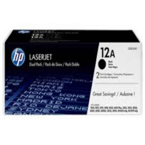 Picture of HP 12A Toner Cartridge - 2,000 pages - Dual Pack