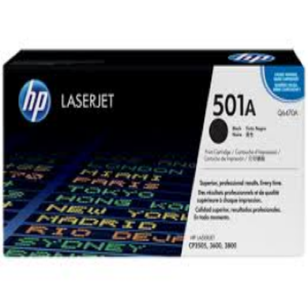 Picture of HP 501A Black Toner Cartridge - 6,000 pages