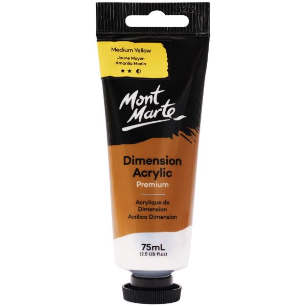 Picture of Mont Marte Dimension Acrylic 75mls - Medium Yellow