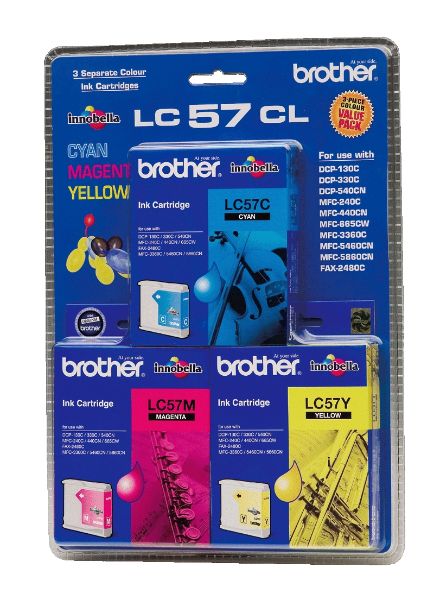 Picture of Brother LC57 CMY Colour Pack