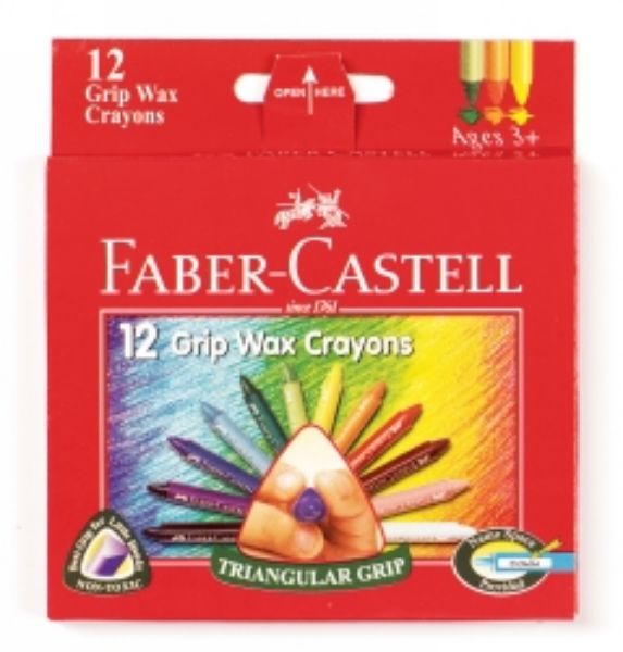 Picture of CRAYONS FABER JUN GRIP TRIANGULAR WAX PK12