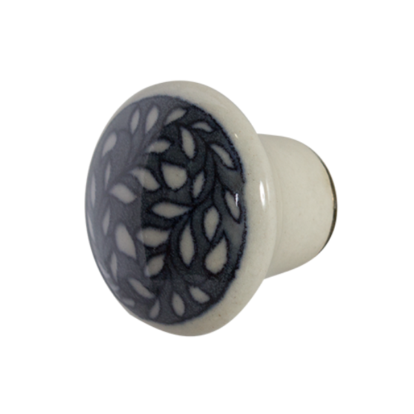 Picture of DOOR KNOB - HAND PAINTED CERAMIC GREY