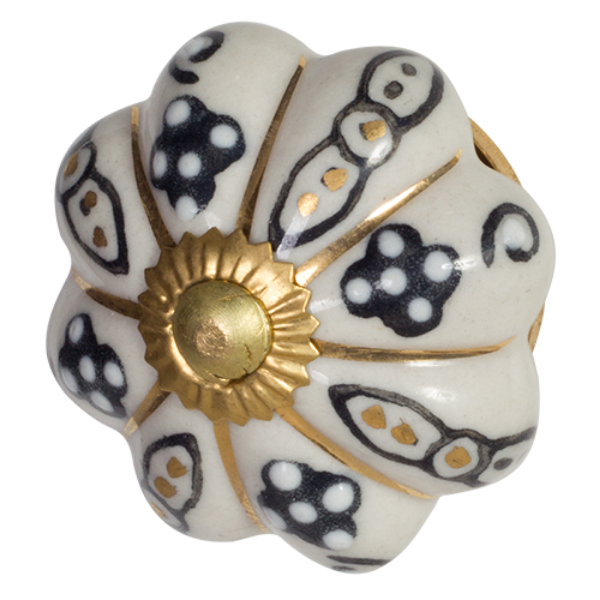 Picture of DOOR KNOB- HAND PAINTED ARGYLE CERAMIC