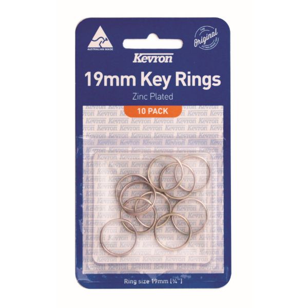 Picture of KEY RINGS KEVRON ZINC PLATED 19MM 10S