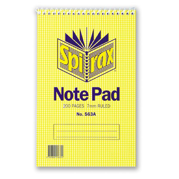 Picture of SPIRAX 563A NOTEBOOK REPORTERS TOP OPENING 200x127MM 200 PAGE