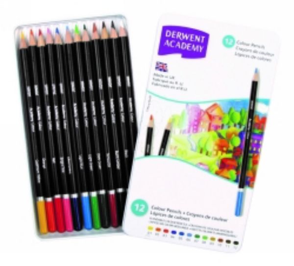 Picture of PENCIL COLOURED DERWENT ACADEMY TIN 12