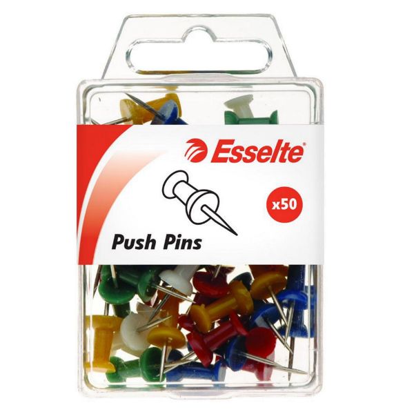 Picture of ESSELTE PUSH PINS ASSORTED PK50