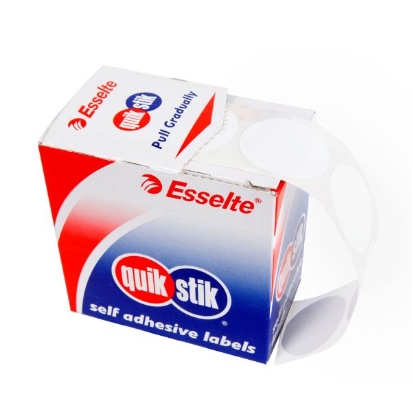 Picture of LABEL QUIK STIK DISP 32MM WHITE DOT