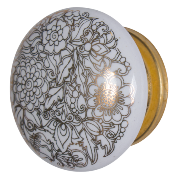 Picture of Door Knob - Ceramic Door Knob White Gold