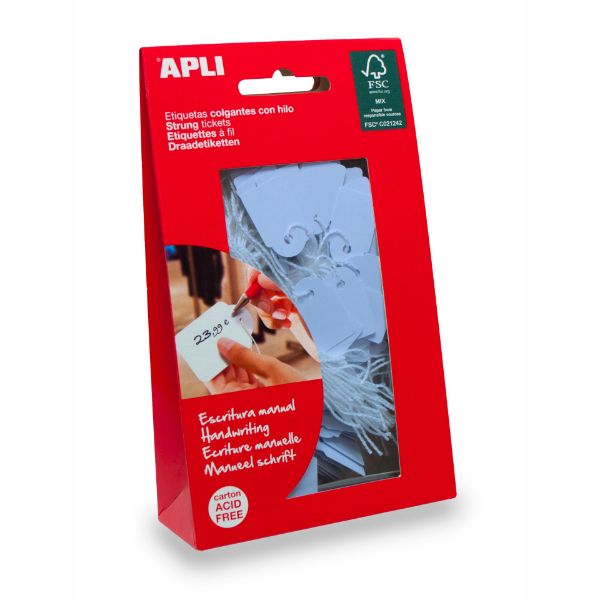 Picture of Apli 12930 Strung TKT 22x35mm Blu Bag of 100