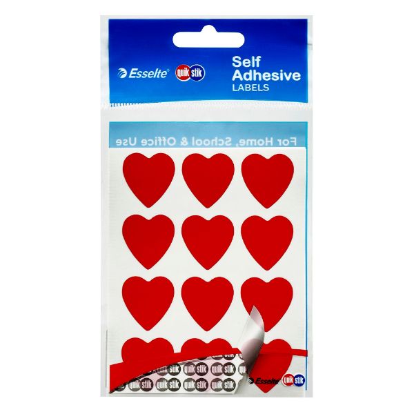 Picture of QUIKSTIK LABELS HANGSELL RED HEART 48 LABELS