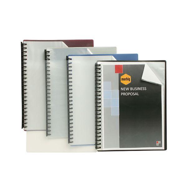 Picture of MARBIG REFILLABLE DISPLAY BOOK 20 POCKET CLEAR/GREY