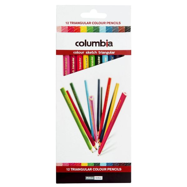 Picture of COLUMBIA COLOURSKETCH COLOUR PENCIL TRIANGULAR PK12