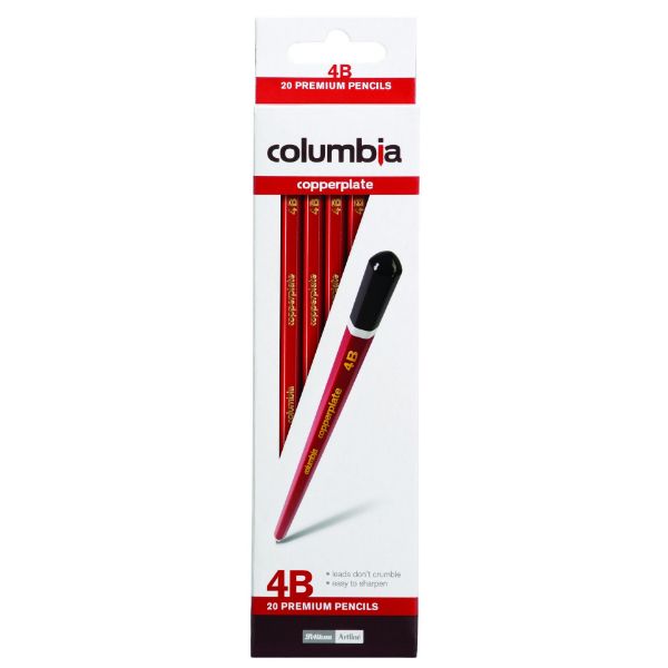 Picture of COLUMBIA COPPERPLATE LEAD PENCIL HEXAGONAL 4B BX20