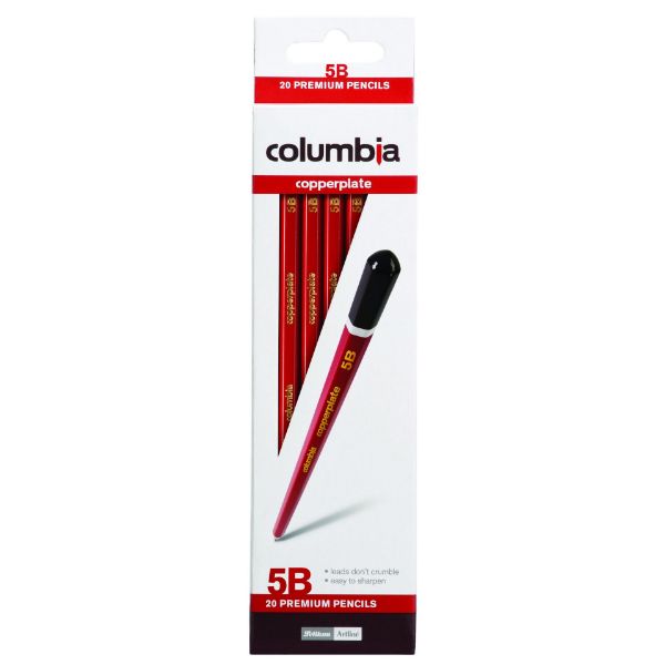 Picture of COLUMBIA COPPERPLATE LEAD PENCIL HEXAGONAL 5B BX20