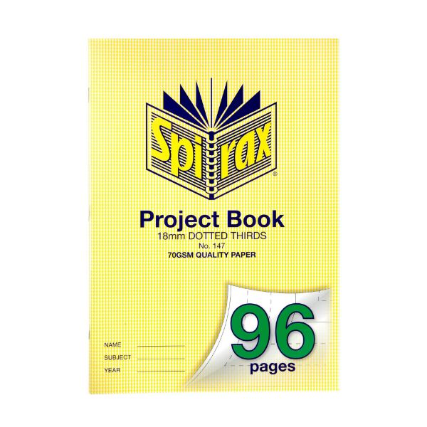 Picture of SPIRAX 147 PROJECT BOOK A4 96 PAGE 18MM DOTTED THIRDS