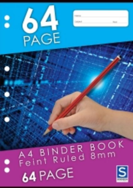 Picture of Binder Book A4 8mm Ruled 64 Page
