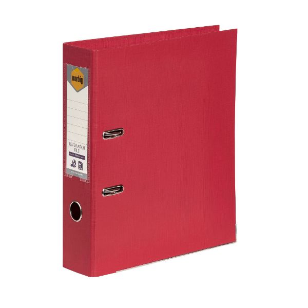 Picture of LEVER ARCH FILE MARBIG A4 PE DEEP RED
