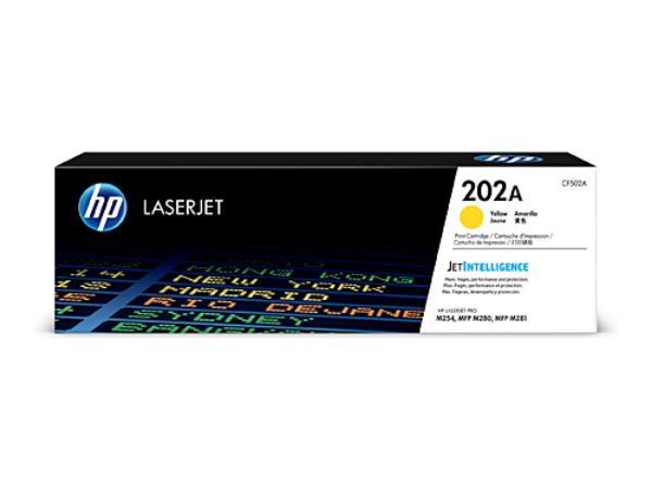 Picture of HP 202A Yellow Toner Cartridge CF502A - 1,300 pages