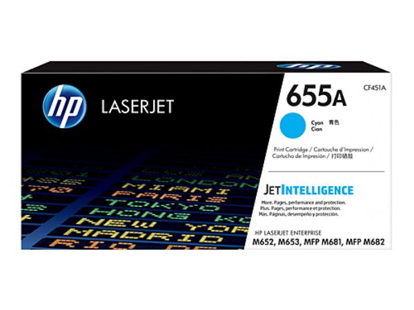 Picture of HP 655A Cyan Toner Cartridge -  10,500 pages