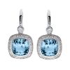 Picture of Sybella Jewellery Rhodium Square Blue Topaz Drop Earings