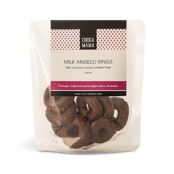 Picture of Chocamama Milk Aniseed Rings 150g