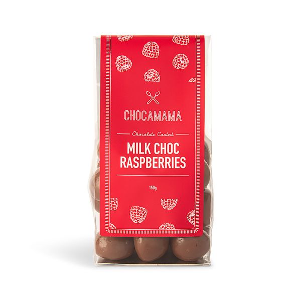 Picture of Chocamama Milk Choc Raspberries 150g