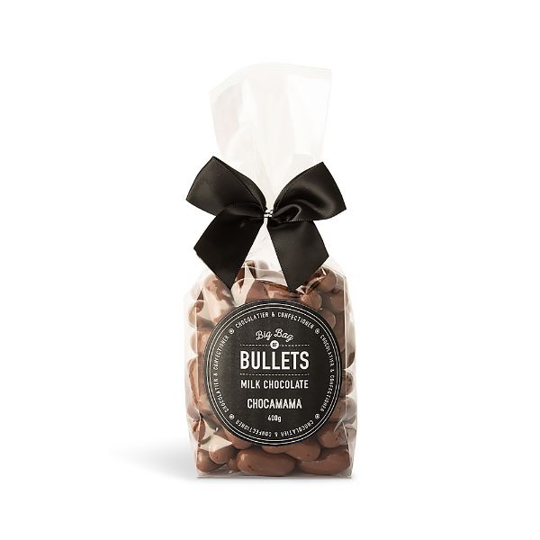 Picture of Chocamama Milk Licorice Bullets Ribboned Bag 400g