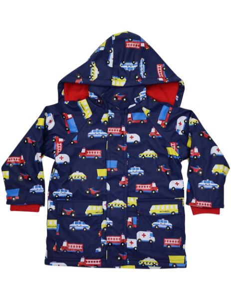 Picture of Korango Raincoat - Cars And Trucks Navy 1 Year Old