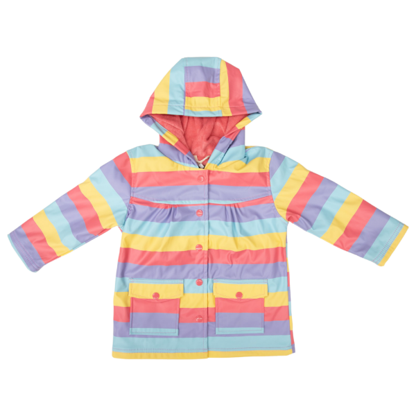 Picture of Korango Raincoat - Striped Rainbow 6Y