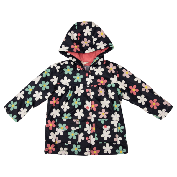 Picture of Korango Raincoat - Flower Colour Change Navy 1Y