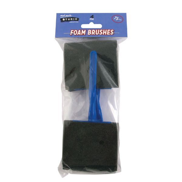 Picture of Mont Marte Foam Hobby Brush 75mm 4pce Poly Bag
