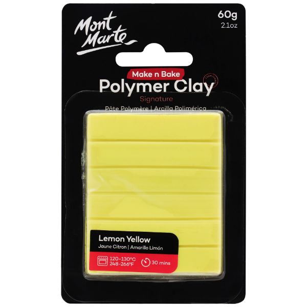 Picture of Mont Marte Make n Bake Polymer Clay 60g - Lemon Yellow