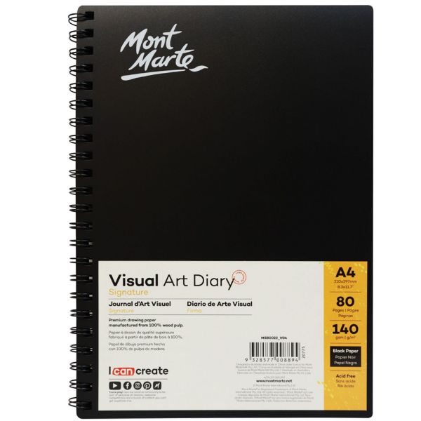 Picture of Mont Mart Visual Art Diary Black 140gsm A4