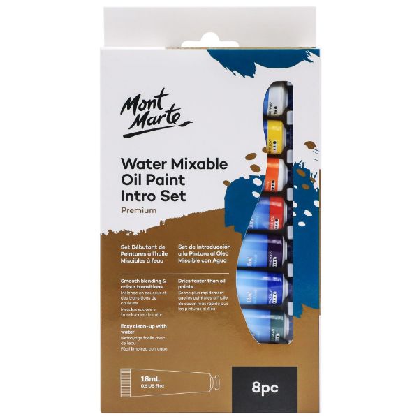 Picture of Mont Marte Water Mixable Oil Paint Intro Set 8pc x 18ml