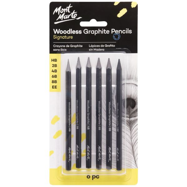 Picture of Mont Marte Woodless Graphite Pencils 6pc