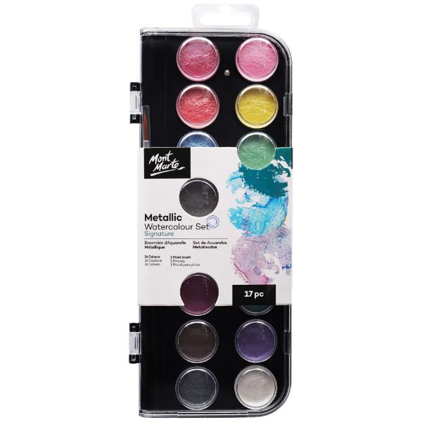 Picture of Mont Marte Metallic Watercolour Cake Set 17pc