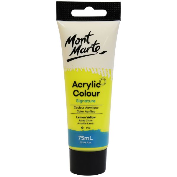 Picture of Mont Marte Acrylic Colour Paint 75ml - Lemon Yellow