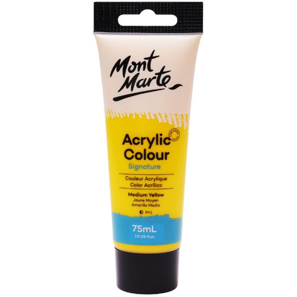 Picture of Mont Marte Acrylic Colour Paint 75ml - Medium Yellow